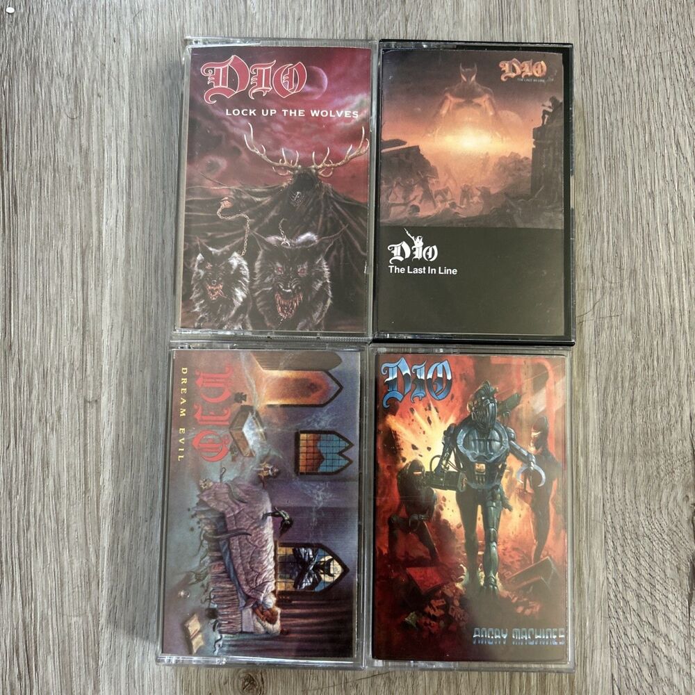 Dio Cassette Tape Lot of 4 Dream Evil Angry Machines Last in Line Lock Up Wolves